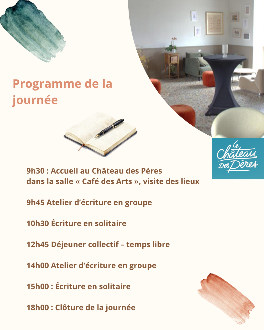 Programme de la journée d'écriture du 25 juillet 2026